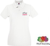 Budget embroidered White Fruit Of The Loom Women's Fit Polos