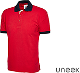 Branded Uneek Event Contrast Polo Shirts at GoPromotional