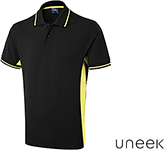 Logo embroidered Uneek Exhibition Two Tone Polo Shirts