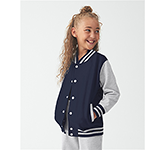 AWDis Kids Varsity Jackets branded with your company logo at GoPromotional