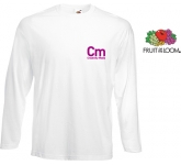 White Fruit Of The Loom Long Sleeved Value Weight T-Shirts printed with your design