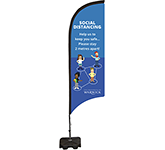 Social Distancing Feather Flag Banner - Small