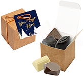 Custom Branded Eco Kraft Cube - Handmade Chocolate Truffles