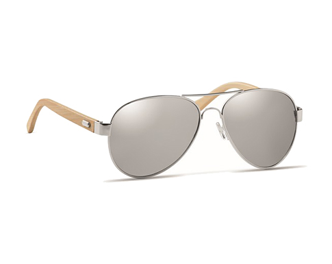 Miramar Aviator Sunglasses With Pouch - Silver
