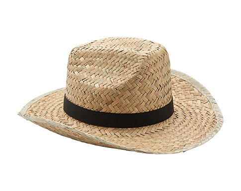 Texas Natural Straw Cowboy Hats - Black