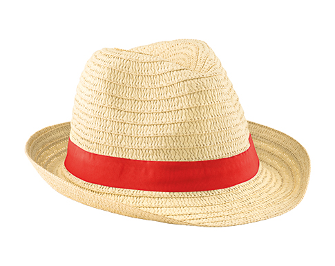 Corsica Straw Beach Hats - Red