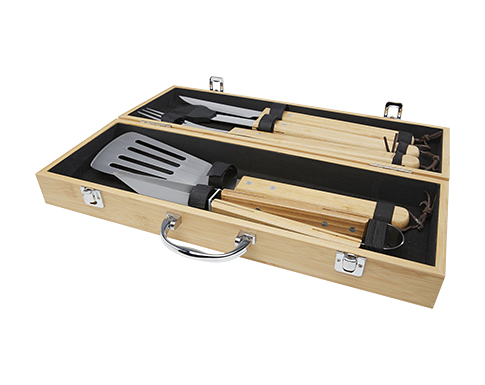 Wharfedale 5 Piece Bamboo Barbecue Sets - Natural