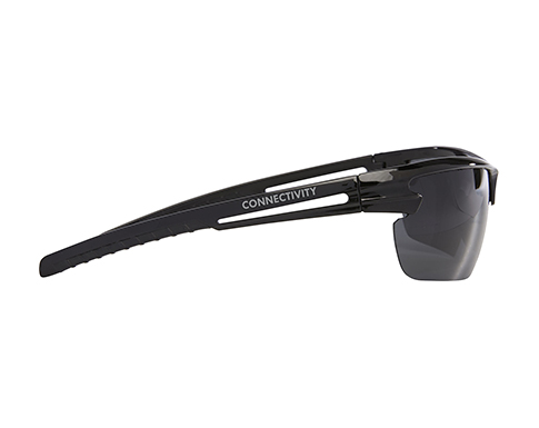 Monaco Polarised Sport Sunglasses In Recycled Case - Black