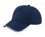 Beechfield Authentic 5 Panel Piped Peak Caps - Navy/Royal/White