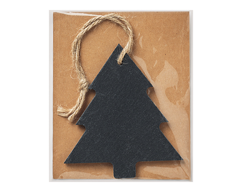 Slate Christmas Tree Decoration - Grey