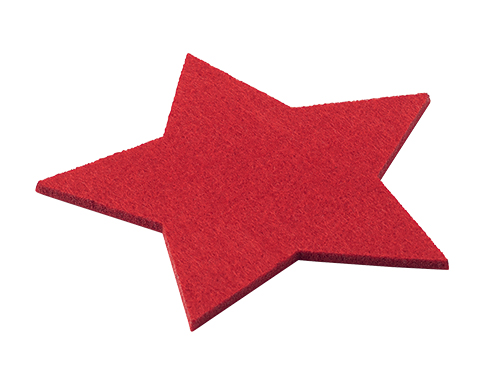 Festive Star Felt Coaster Sets - Red