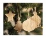 Wooden Christmas Tree Ornament Sets - Natural