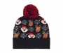 Rudolph Christmas Knitted Beanie Hats - Black