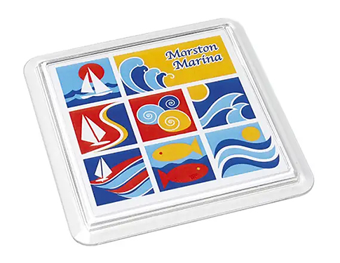 Clear Square Acrylic Insert Coasters - Clear