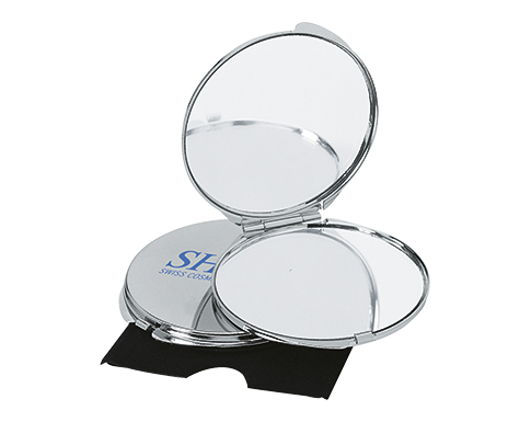 Geneva Chrome Plated Compact Mirrors - Silver