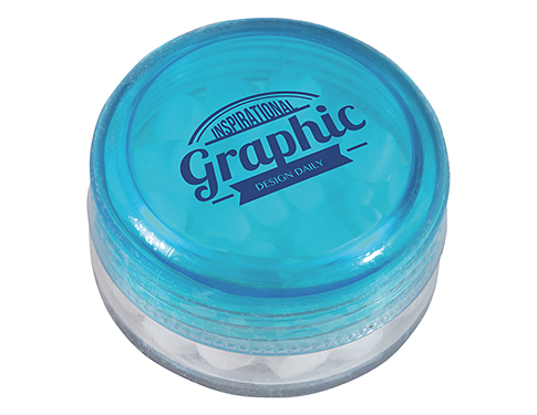 Sunrise Round Mint Containers - Cyan