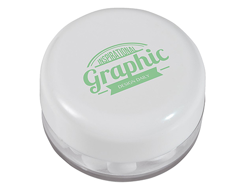 Sunrise Round Mint Containers - White