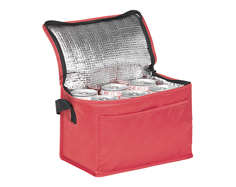 Taurus 6 Can Eco Recycled Foldable Cooler Bags - Red