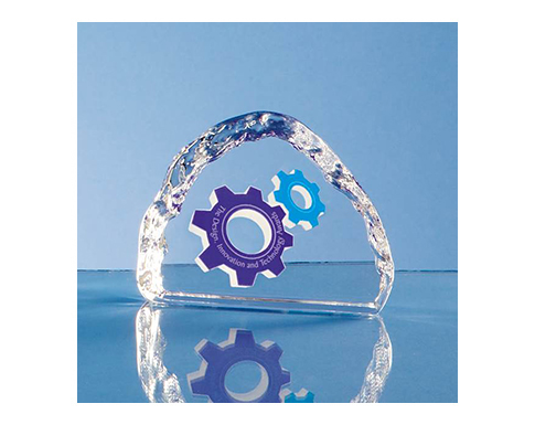 Notton 9.5cm Optical Crystal Ice Block Paperweights - Clear