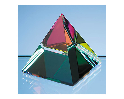 Colchester 5cm Coloured Optical Crystal 4 Sided Pyramids - Clear