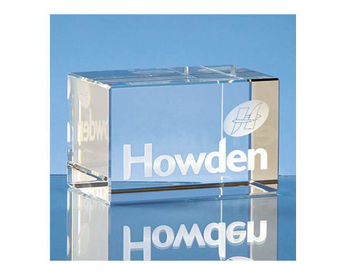Howarth 8cm Optical Crystal Rectangular Paperweights - Clear
