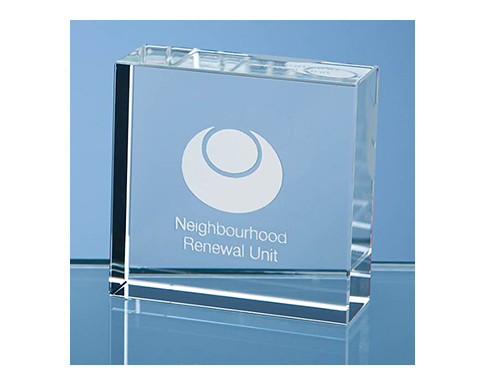 Memphis 5cm Optical Crystal Square Paperweights - Clear
