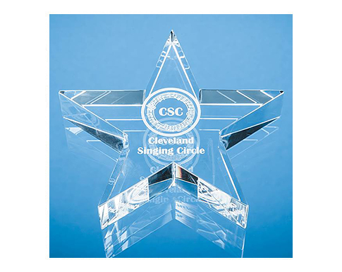 10.5cm Optical Crystal Star Paperweights - Clear