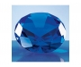 Pluto 8cm Optical Crystal Blue Diamond Paperweights - Blue