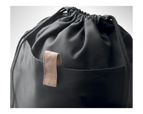 Harrogate Executive Heavyweight Recycled Cotton Drawstring Bags - Black