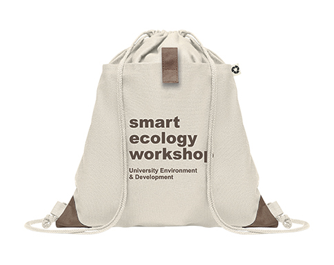 Harrogate Executive Heavyweight Recycled Cotton Drawstring Bags - Natural
