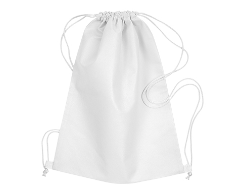 Scarborough Non-Woven Drawstring Bags - White