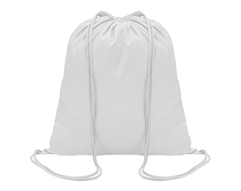 Javelin Lightweight Cotton Drawstring Bags - White