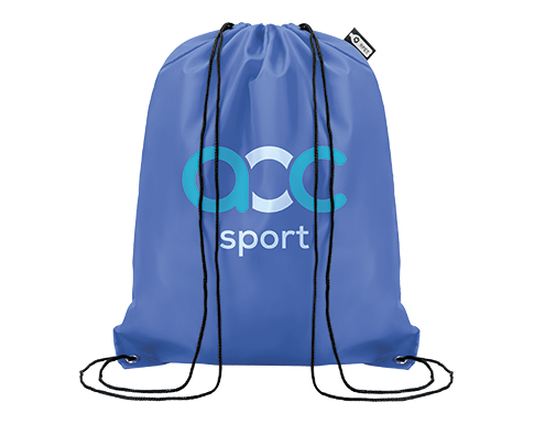 Recycled Plastic Bottles RPET Polyester Drawstring Bags - Royal Blue
