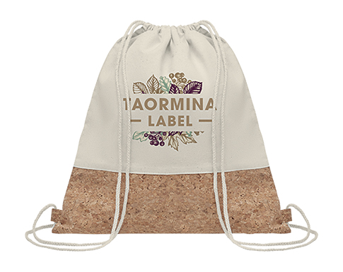 Cedar Natural Cotton Cork Drawstring Bags - Natural