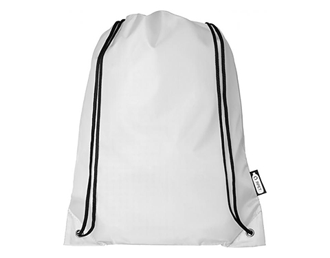 Amazon RPET Recycled Drawstring Bags - White