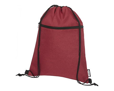 Scafell Recycled RPET Heather Drawstring Bags - Red