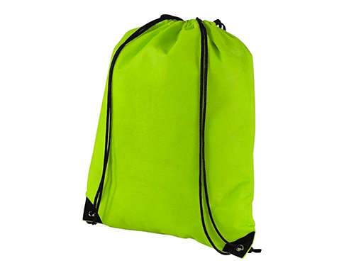 Premium Recycled Drawstring Bags - Lime Green