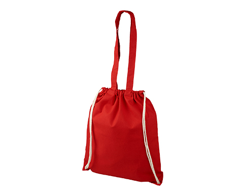 London Metro Cotton Drawstring Bags - Red