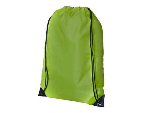 Streetlife Premium Polyester Drawstring Bags - Lime Green