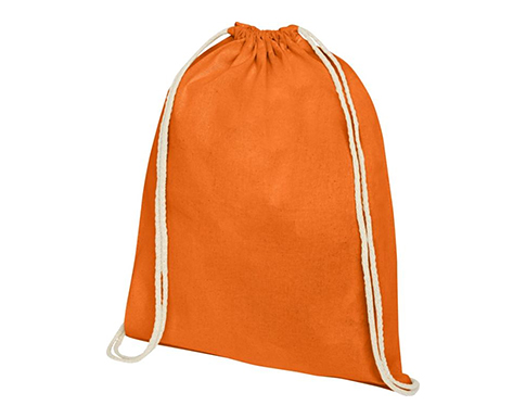 Peak Premium Cotton Drawstring Backpacks - Orange