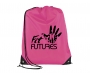 Essential Recyclable Polyester Budget Drawstring Bags - Light Pink