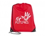Essential Recyclable Polyester Budget Drawstring Bags - Red