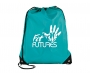 Essential Recyclable Polyester Budget Drawstring Bags - Teal