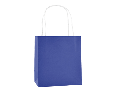 Brookvale Small Twist Handled Recyclable Paper Bags - Royal Blue