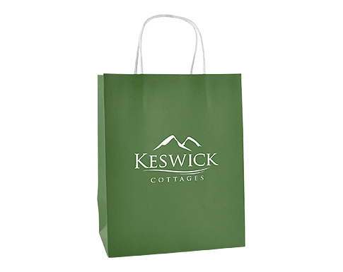 Brookvale Medium Twist Handled Recyclable Paper Bags - Green