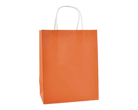 Brookvale Medium Twist Handled Recyclable Paper Bags - Orange