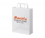 Leyburn Medium Kraft Paper Flat Handled Recycled Paper Bags - White