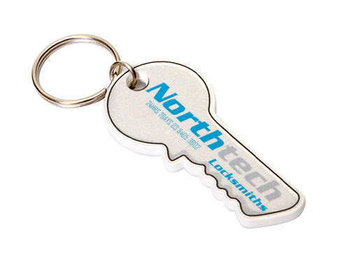 Branded Key Shaped Eco-Friendly Plastic Keyrings