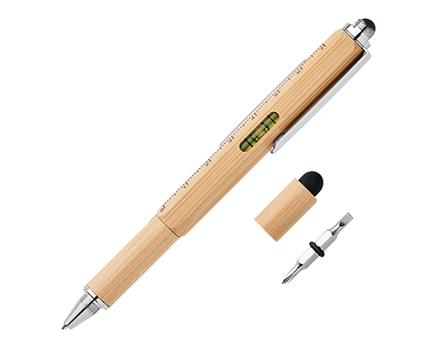 Workshop Spirit Level Bamboo Stylus Pens - Natural