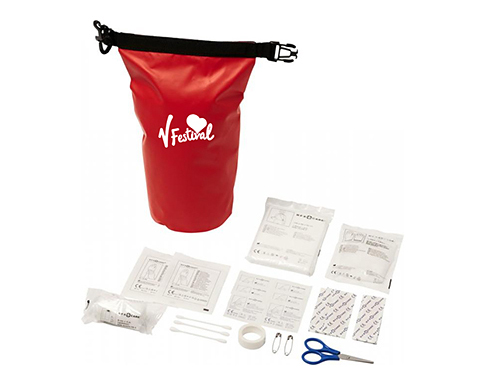 Festival 30 Piece Waterproof First Aid Pouches - Red